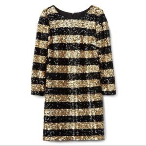 Striped GAP Sequin Embellished Long Sleeve Shift Dress (NWT)